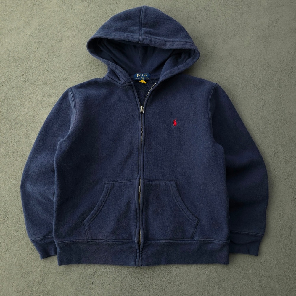 Polo Ralph Lauren Navy Blue Full Zip Hoodie Size L (14-16)